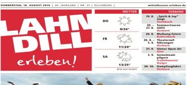 Titelseite einer Ausgabe der Zeitung Lahn-Dill erleben!