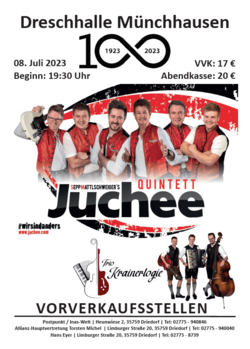 Veranstaltung in der Dreschhalle Münchhausen für das 100-jährig Jubiläum am 08. Juli 2023 ab 19:30 Uhr